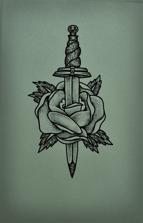 Flower Dagger Tattoo on Behance | Trendy tattoos, Tattoo designs ...