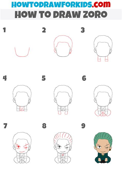 How to Draw Zoro - Easy Drawing Tutorial For Kids