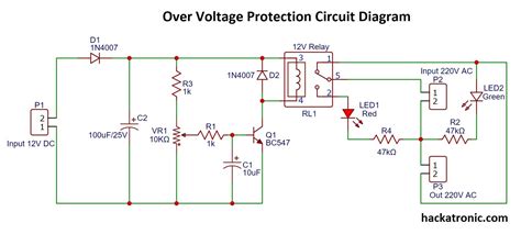 Over Voltage Protection Circuit Diagram Based on Relay » Hackatronic