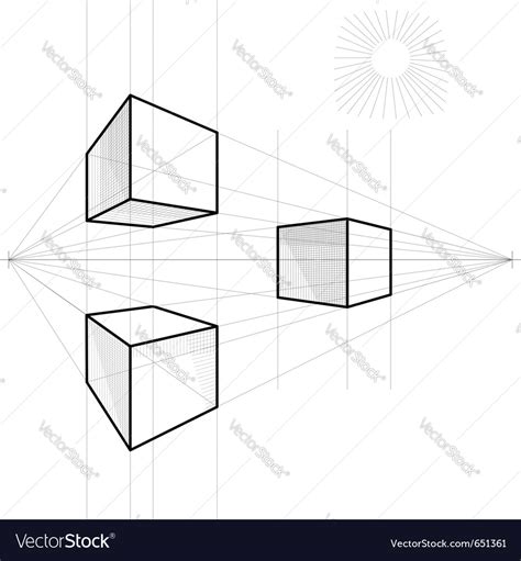 Drawing of a cube Royalty Free Vector Image - VectorStock