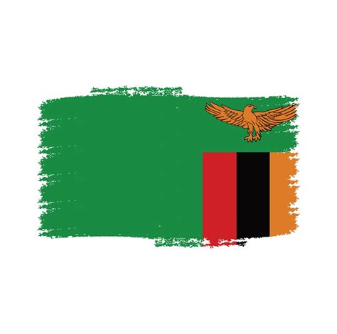 Zambia flag vector with watercolor brush style 4396963 Vector Art at ...