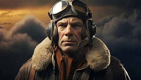 Premium AI Image | Portrait of a World War Two pilot