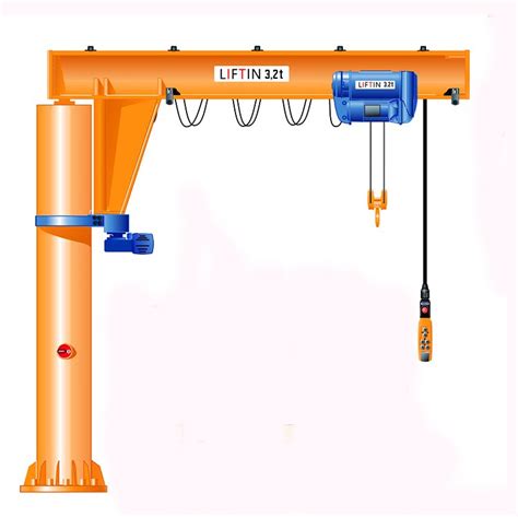 50 kg-5000 kg Pillar-Mounted Slewing Jib crane fixed type design ...