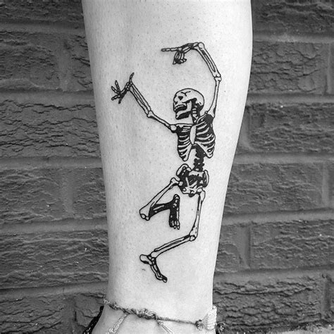 50 Dancing Skeleton Tattoo Ideas For Men - Moving Bone Designs