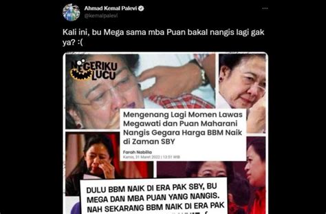 Sentil Harga BBM yang Naik, Kemal Palevi Unggah Meme Megawati dan Puan ...