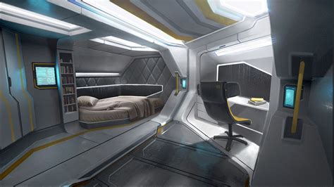 Oleg_ Ovigon | Spaceship interior, Futuristic interior, Futuristic bedroom