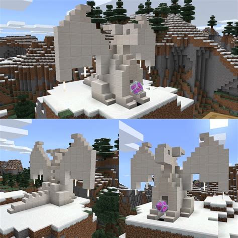 Small sitting dragon statue of my own design : r/Minecraft