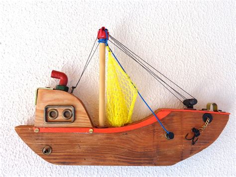 Wood Fishing Boat, Fishing Boat Wall Decor, Rustic Wood Fishing Boat ...