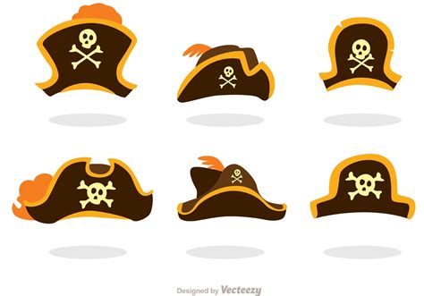 Set Of Pirate Hats Vectors 87236 Vector Art at Vecteezy