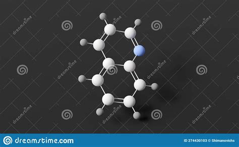 Quinoline Molecular Structure, 3d Model Molecule, Heterocyclic Aromatic ...