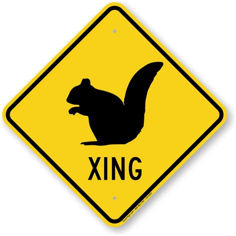 Squirrel Xing Sign - Animal Crossing Road Sign, SKU: K2-0304