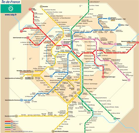 Ile-de-france RER Map - Paris by Train