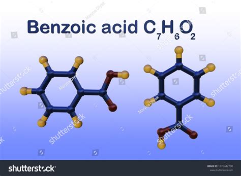 Structural Chemical Formula Molecular Model Benzoic Stock Illustration ...