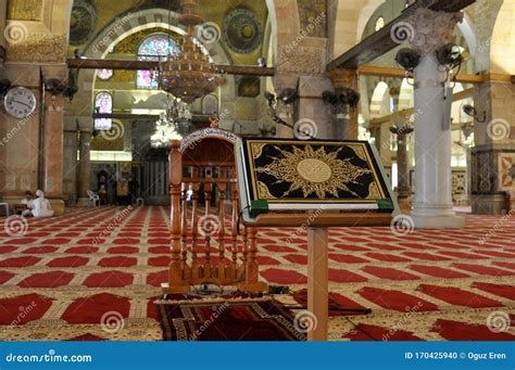 Inside the Mosque of Al Aqsa, Jerusalem Editorial Image - Image of ...