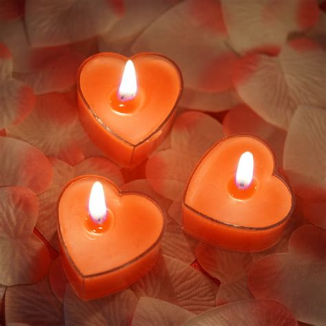 12 Pack Mini Red Heart Shaped Tealight Candles, Valentines Decor ...