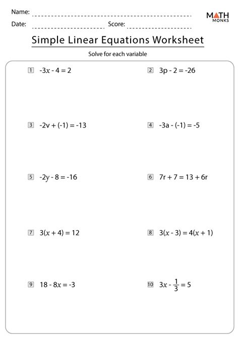 12 Solving Linear Equations Worksheets Answers Worksheeto Com - Riset