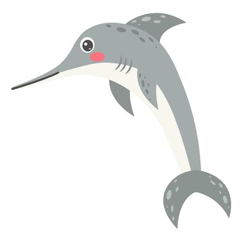 Cartoon swordfish. Sea animal. Vector illustration. 24061904 Vector Art ...