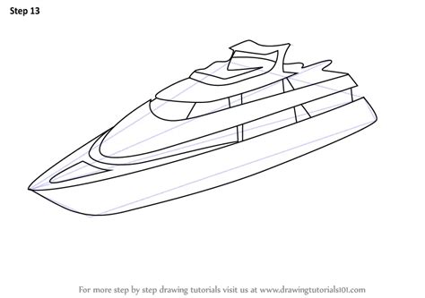 Learn How to Draw a Yacht (Boats and Ships) Step by Step : Drawing ...