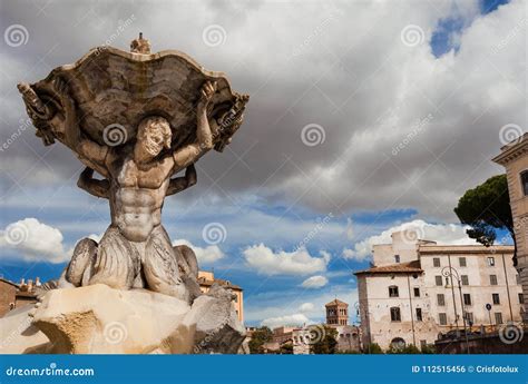 Fountain of the Tritons in Rome Stock Photo - Image of church, baroque ...