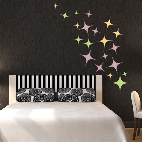 Four Pointed Star Wall Sticker Creative Multi Pack Wall Decal Art