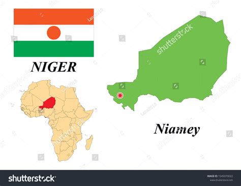 Republic Niger Capital Niamey Contour Map Stock Vector (Royalty Free ...