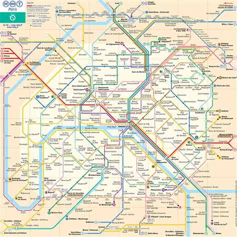 Map of Paris subway, underground & tube (metro): stations & lines