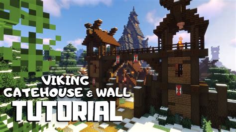 Minecraft: How to Build a Viking Gatehouse & Wall (Snowy Viking Village ...