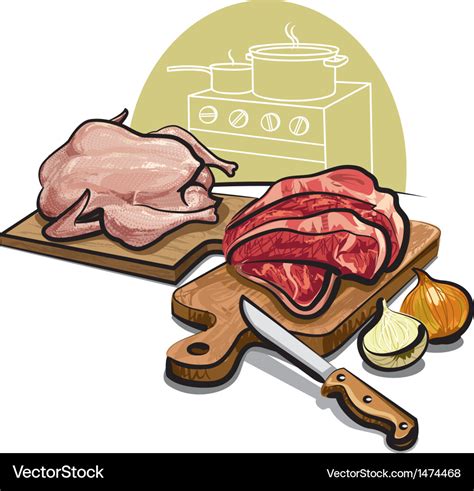 Raw meat for cooking Royalty Free Vector Image