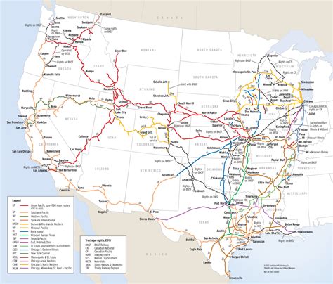 Union Pacific Railroad map: 2013 routes and major cities - Trains