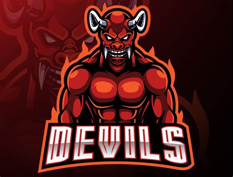 Red devil mascot logo design by Visink on Dribbble