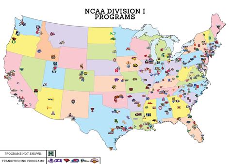 Wall Map Of Us Colleges And Universities - Map