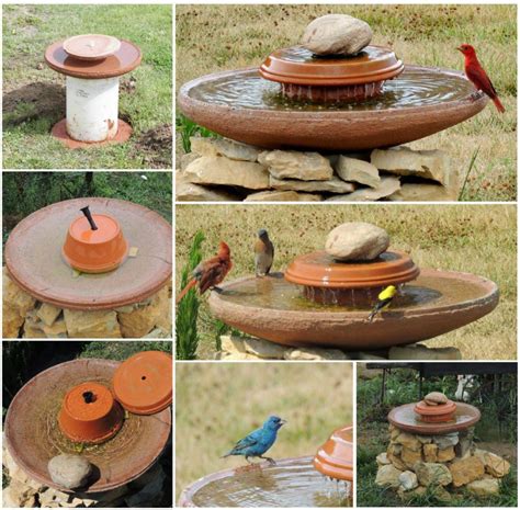 Bird Bath Fountain DIY