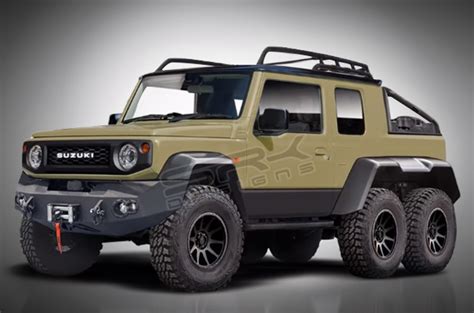 Suzuki Jimny transforms into a 6x6 off-roader pickup truck | Autodeal