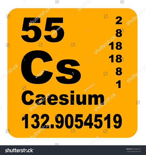 Caesium Periodic Table Of Elements Stock Photo 304062917 : Shutterstock