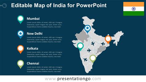 India Editable PowerPoint Map - PresentationGO.com