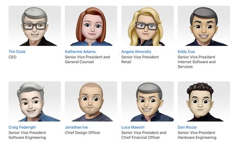 Apple replaced its executive portraits with Memoji - The Verge