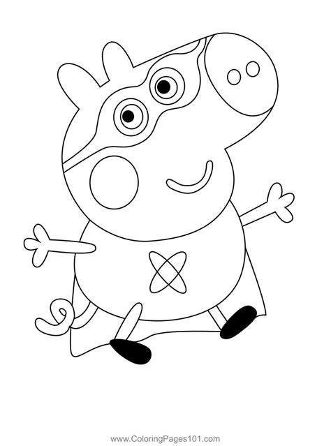 Super George Coloring Page for Kids - Free Peppa Pig Printable Coloring ...