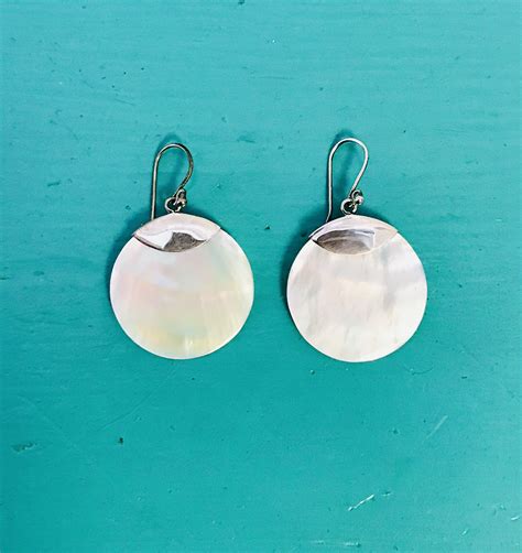 Mother of Pearl Large Round Earrings