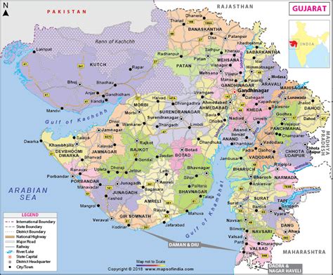 Political Map Of Gujarat - Terminal Map