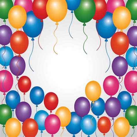 Premium Vector | Decorative border colored balloons party