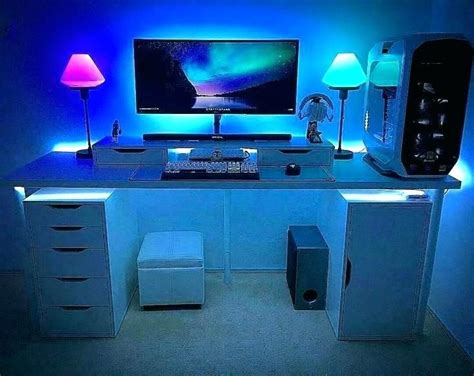 Computer Desk With Led Lights - 2 5 5m Gaming Computer Desk Led Lights ...