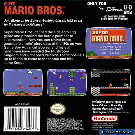 Classic NES Series: Super Mario Bros (Game Boy Advance) Box Art