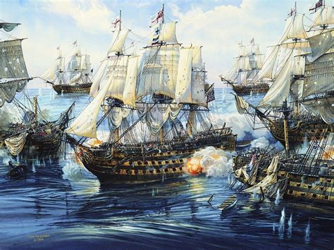 HMS Victory at Trafalgar | Old sailing ships, Hms victory, Ship art