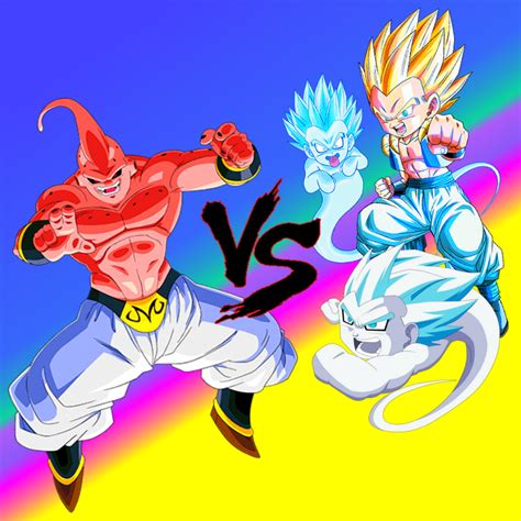 Wallpaper DBZ-Fight Gotenks vs Majin Buu by MajinArtBook on DeviantArt