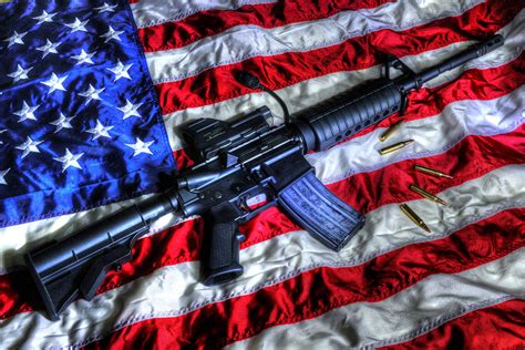 American Flag with Rifle Photograph by Geoffrey Coelho - Pixels