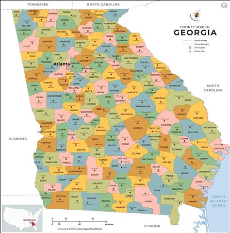 Buy Georgia County - Laminated (36" W x 36" H) Online at desertcartINDIA