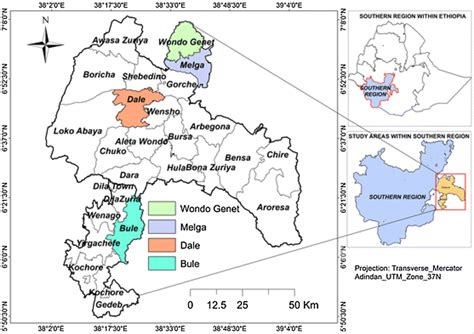 Map of the study districts (woredas) within Sidama and Gedeo zones ...