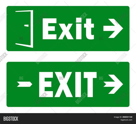 Green Exit Sign Vector & Photo (Free Trial) | Bigstock