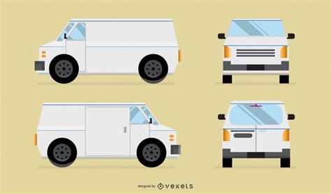 White Vector Van - Vector Download