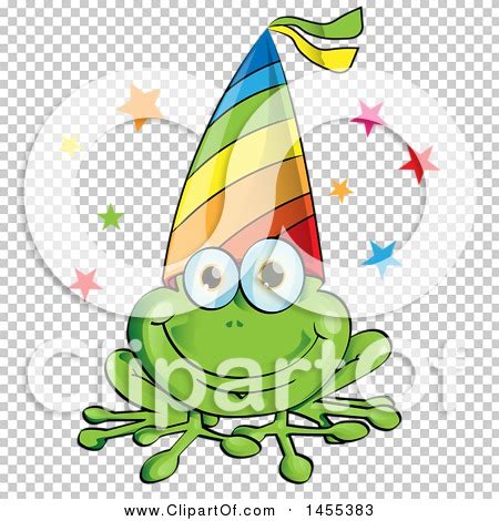 Clipart of a Cartoon Happy Frog Wearing a Party Hat - Royalty Free ...